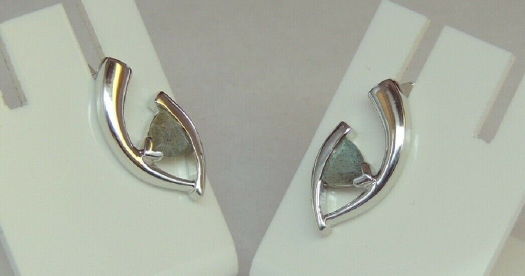 Edler 1,03 Carat Labradorit Ohrstecker 925 silber irrisierend Ohrring Ohrschmuck