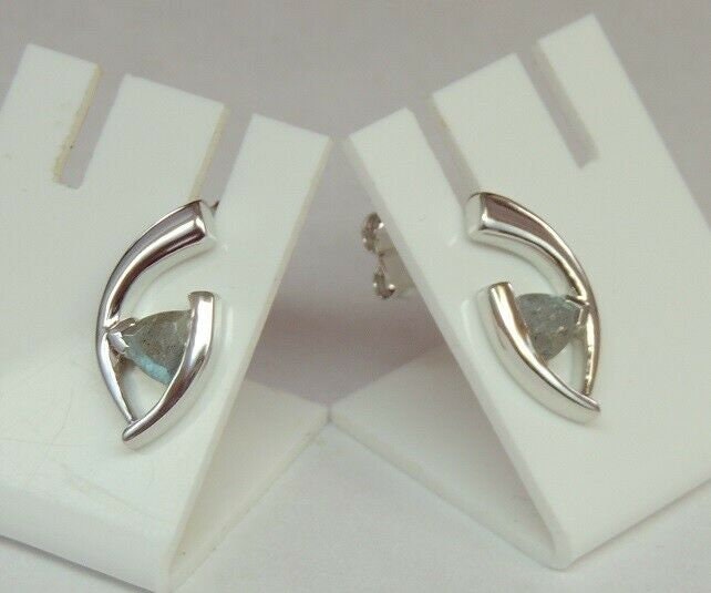 Edler 1,03 Carat Labradorit Ohrstecker 925 silber irrisierend Ohrring Ohrschmuck