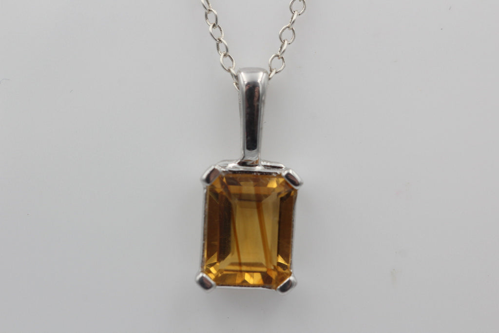 Edler 3,50 Carat Citrin Anhänger 925 Silber  goldgelber Edelstein