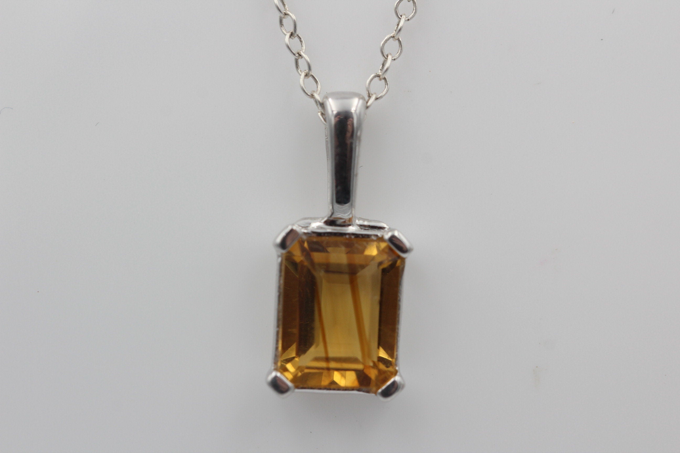Edler 3,50 Carat Citrin Anhänger 925 Silber  goldgelber Edelstein