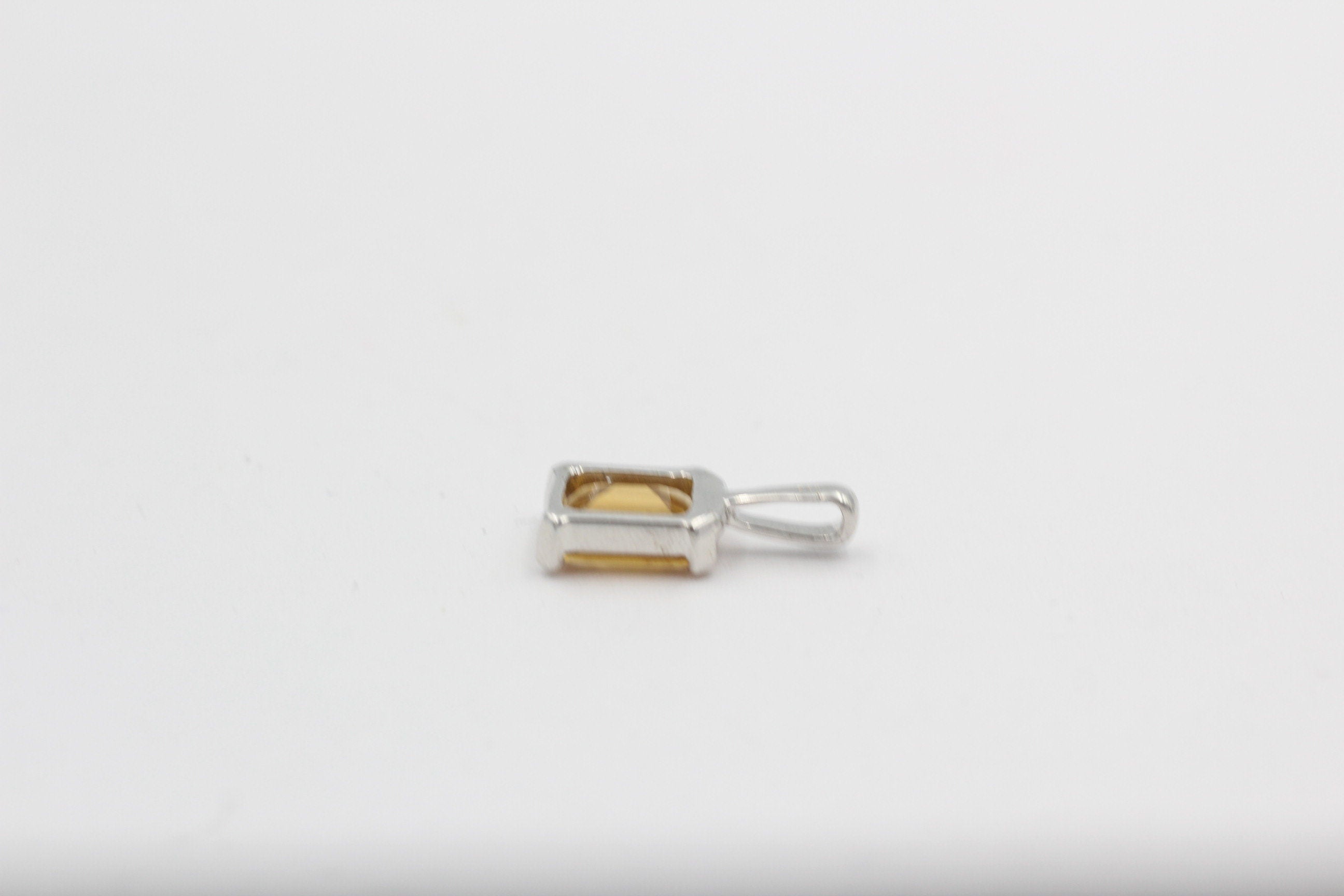Edler 3,50 Carat Citrin Anhänger 925 Silber  goldgelber Edelstein