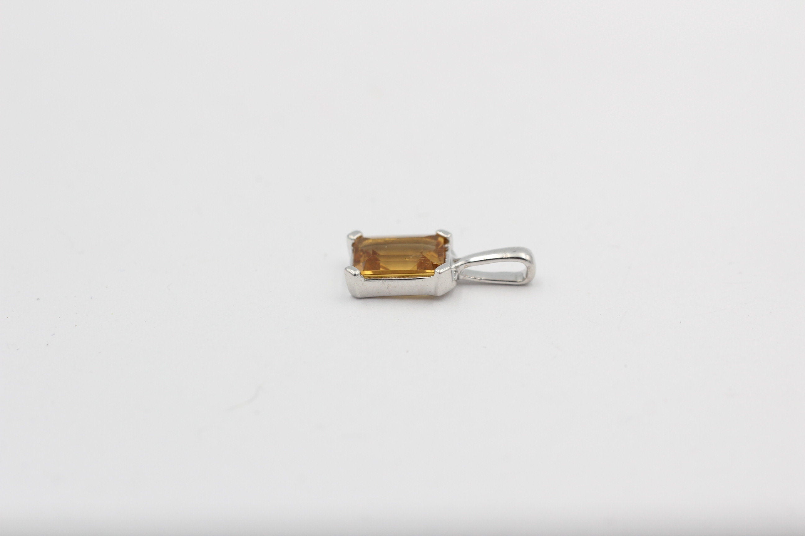 Edler 3,50 Carat Citrin Anhänger 925 Silber  goldgelber Edelstein