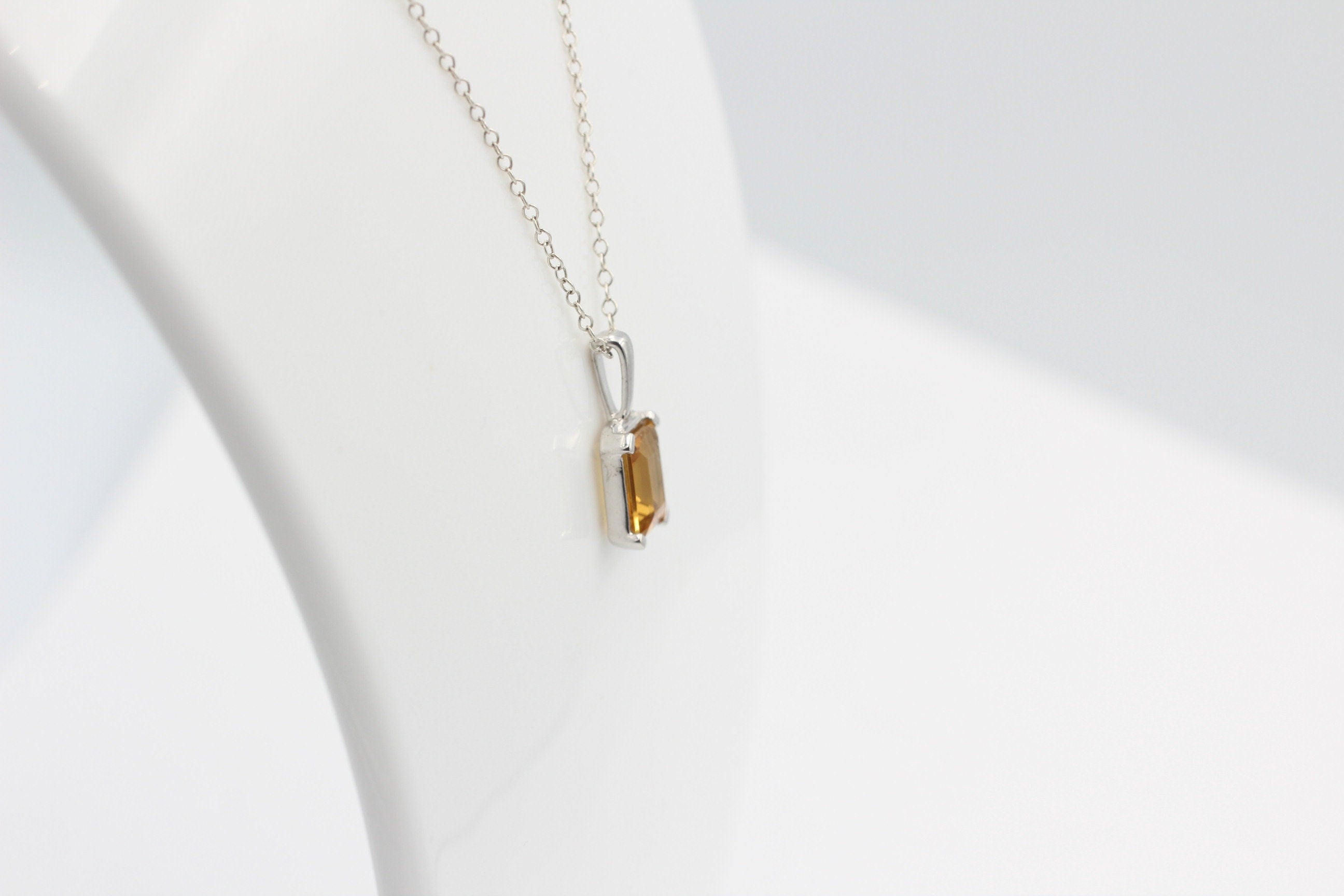 Edler 3,50 Carat Citrin Anhänger 925 Silber  goldgelber Edelstein