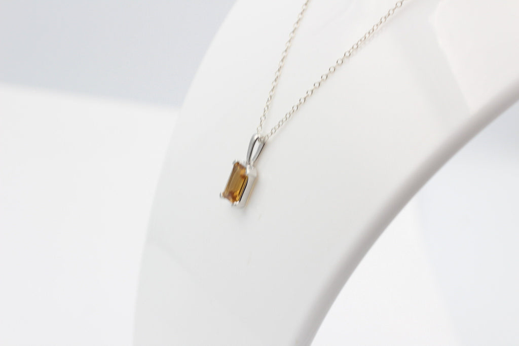 Edler 3,50 Carat Citrin Anhänger 925 Silber  goldgelber Edelstein
