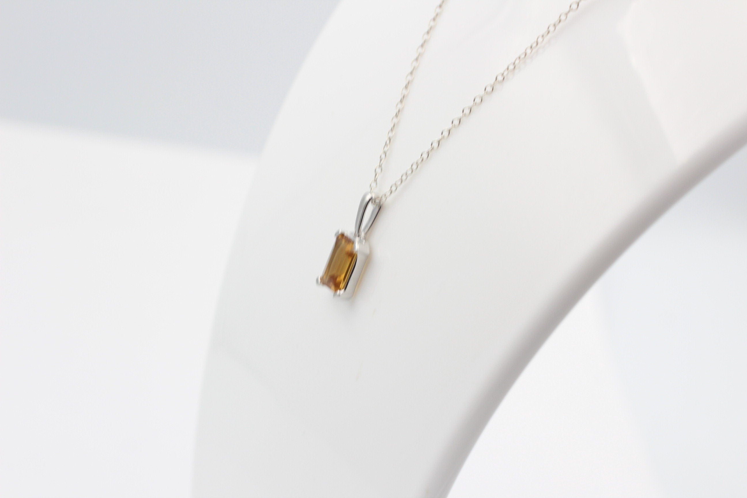 Edler 3,50 Carat Citrin Anhänger 925 Silber  goldgelber Edelstein