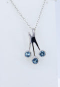 0,9 Carrat Blautopas Design Anhanger 925  Silber Collier Kette himmelblauer Topas