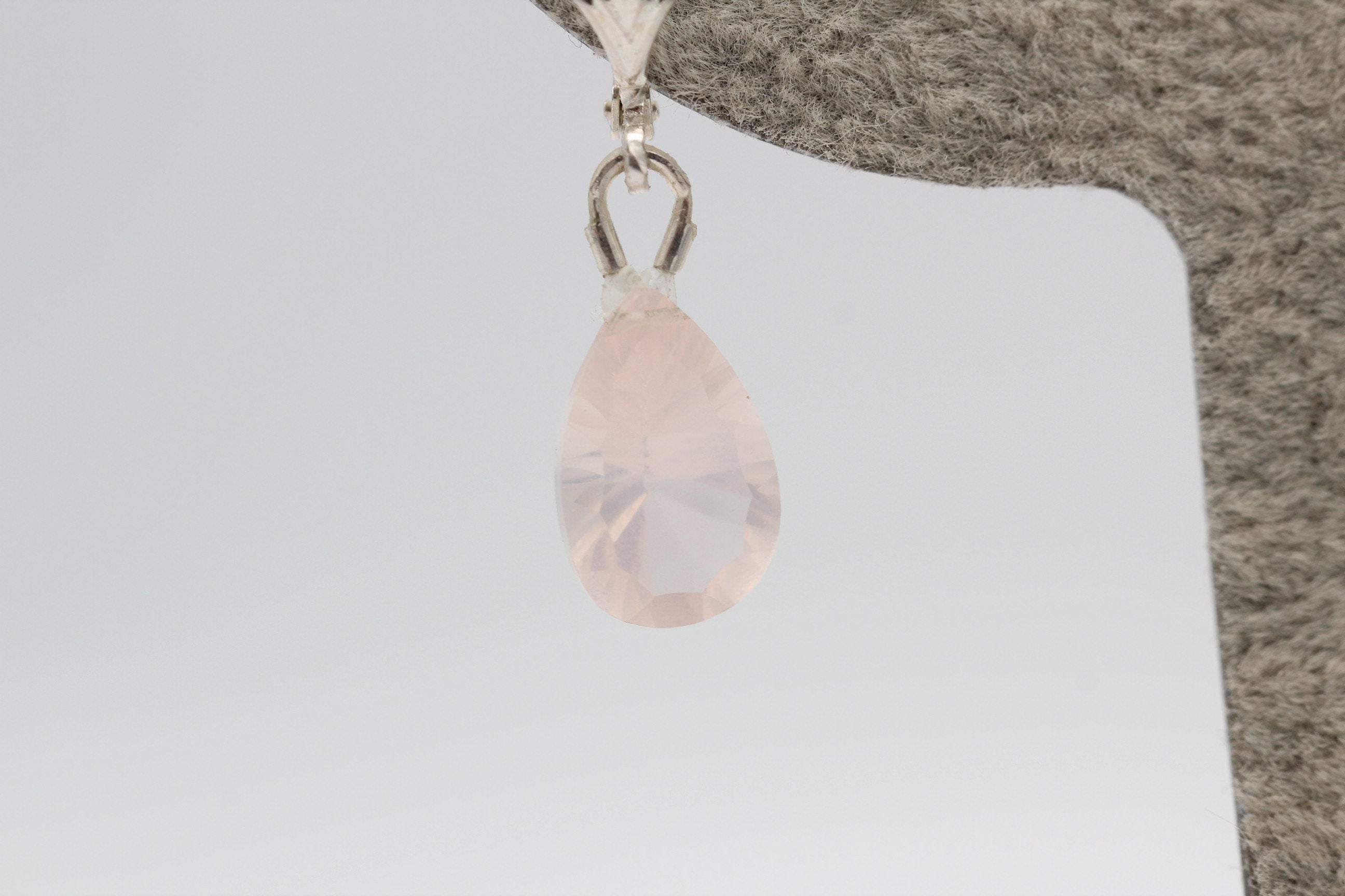 3,3 Carat Rosenquarz Ohrhänger Brisur Unikat 925 Silber Concave Topas Schliff