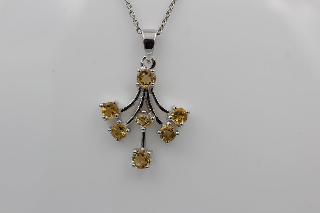 Edler 1,2 Carat Citrin Anhänger gelbgoldener Edelstein 925 Silbher  goldgelber Edelstein