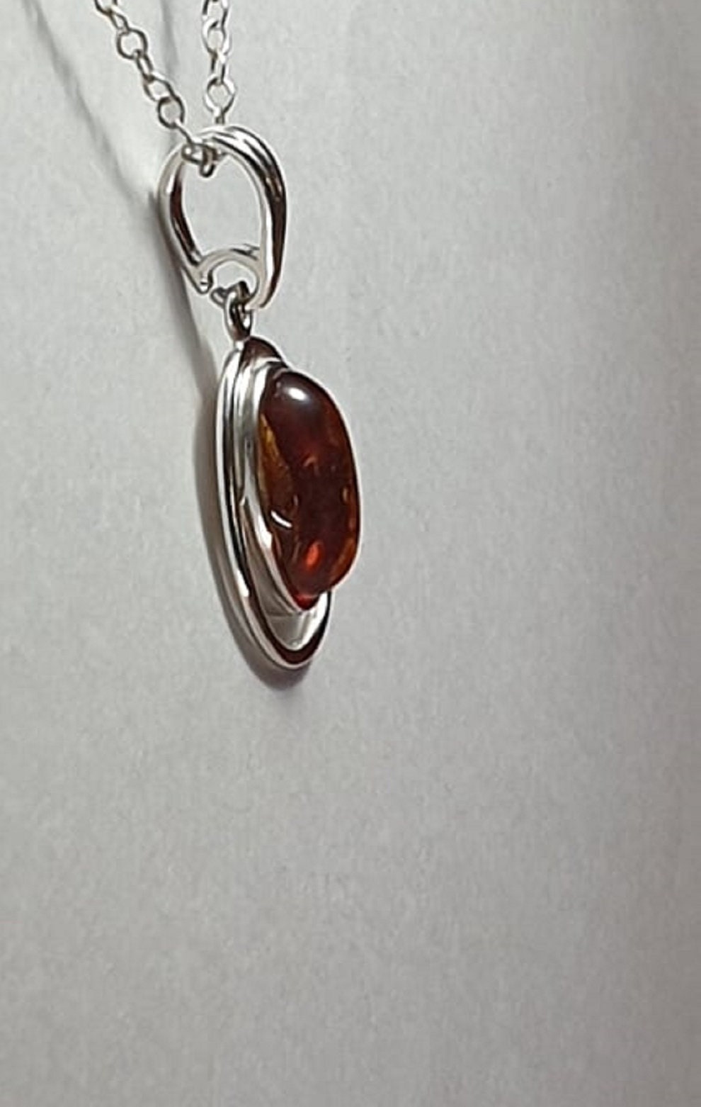 Edler Bernstein Anhanger 925 Silber Collier Kette echter Bernstein aus Litauen