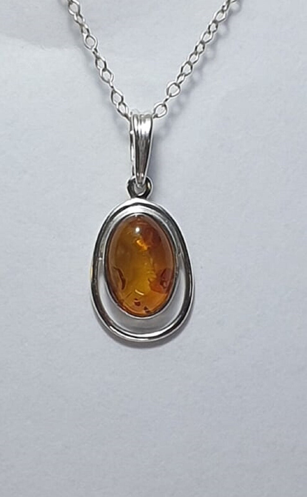 Edler Bernstein Anhanger 925 Silber Collier Kette echter Bernstein aus Litauen
