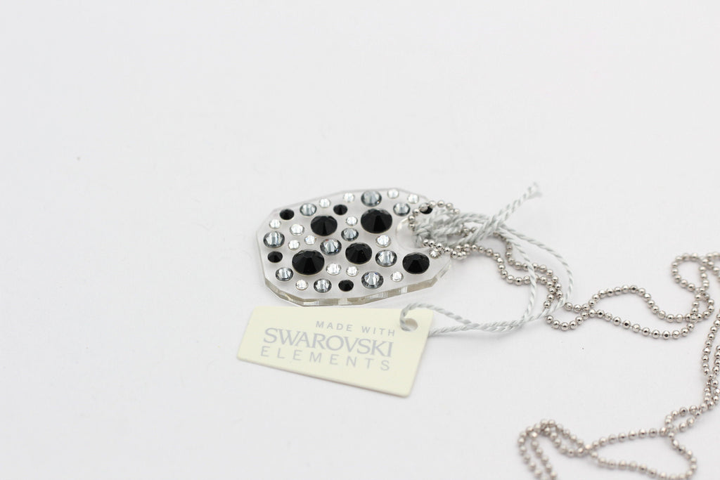 Collier Bubble mit Swarovski-Elements Jet mit 925 Silber Kette