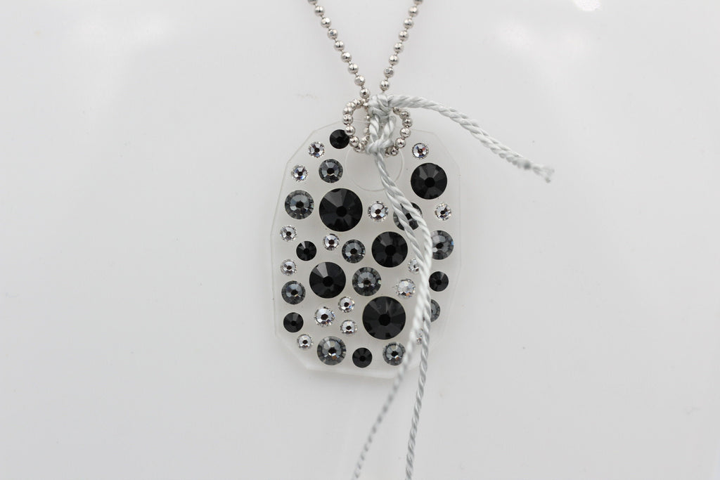 Collier Bubble mit Swarovski-Elements Jet mit 925 Silber Kette