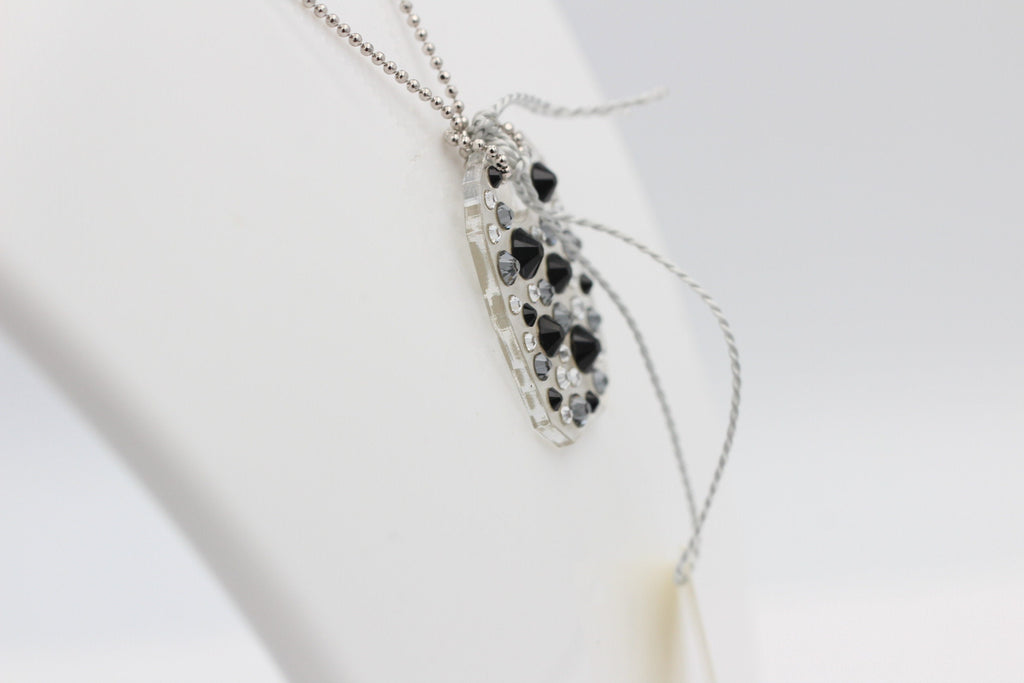 Collier Bubble mit Swarovski-Elements Jet mit 925 Silber Kette