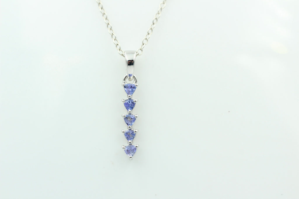 Edler 1,0 Carat Tansanit Anhänger 925 Sterling Silber Collier Kette Afrika Top