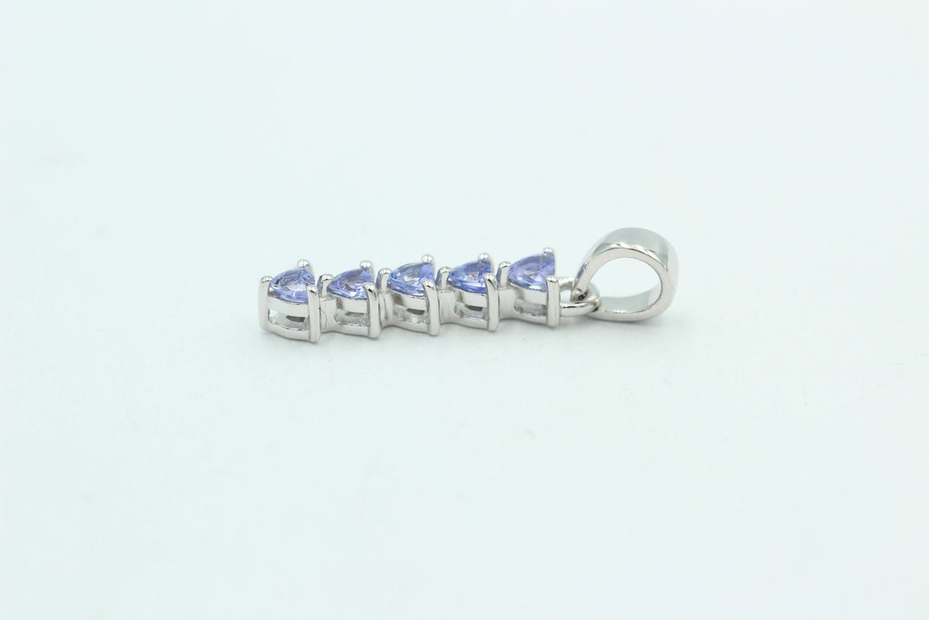 Edler 1,0 Carat Tansanit Anhänger 925 Sterling Silber Collier Kette Afrika Top