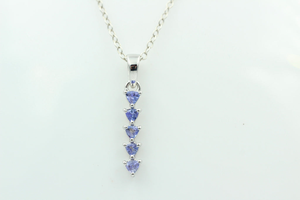 Edler 1,0 Carat Tansanit Anhänger 925 Sterling Silber Collier Kette Afrika Top