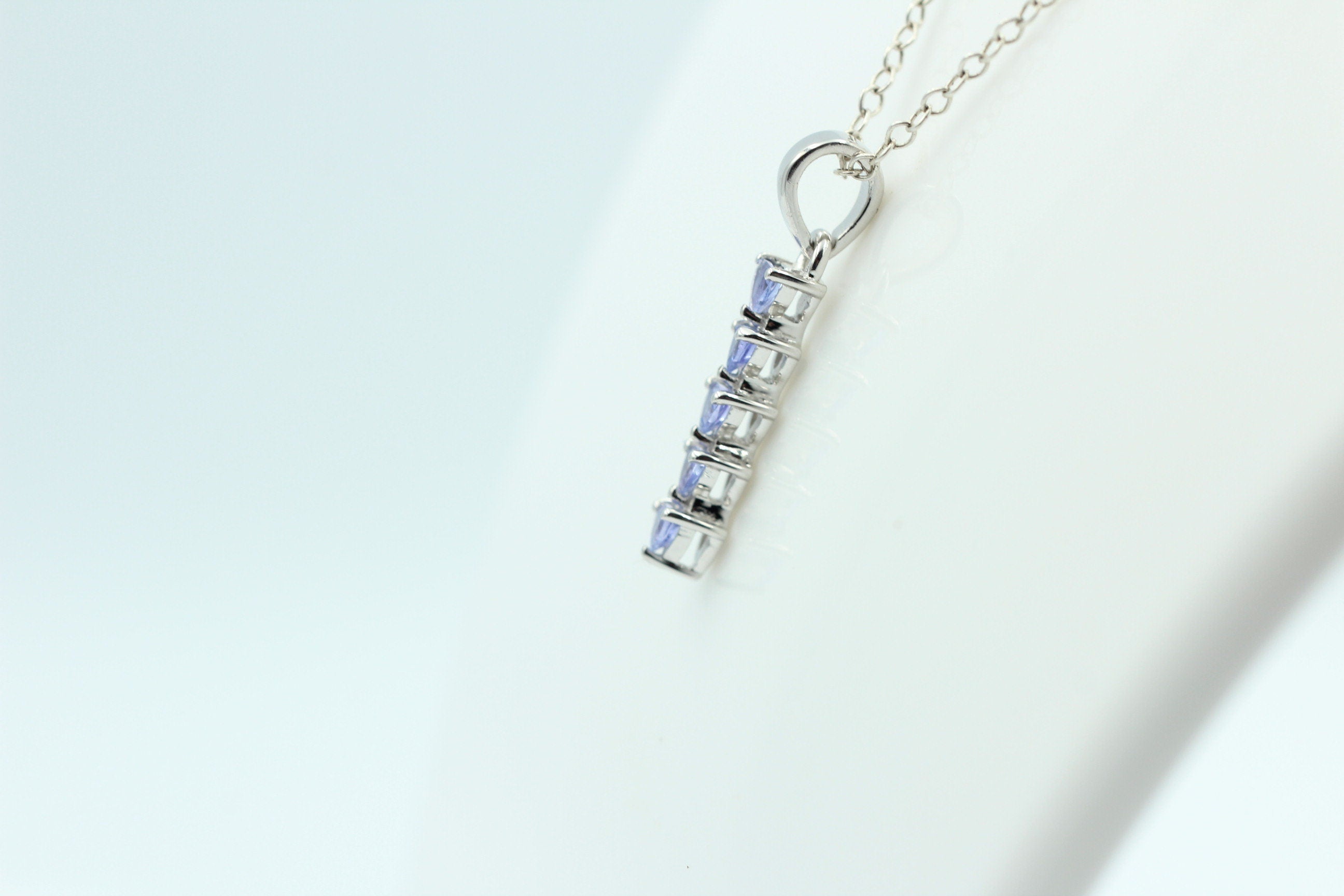 Edler 1,0 Carat Tansanit Anhänger 925 Sterling Silber Collier Kette Afrika Top