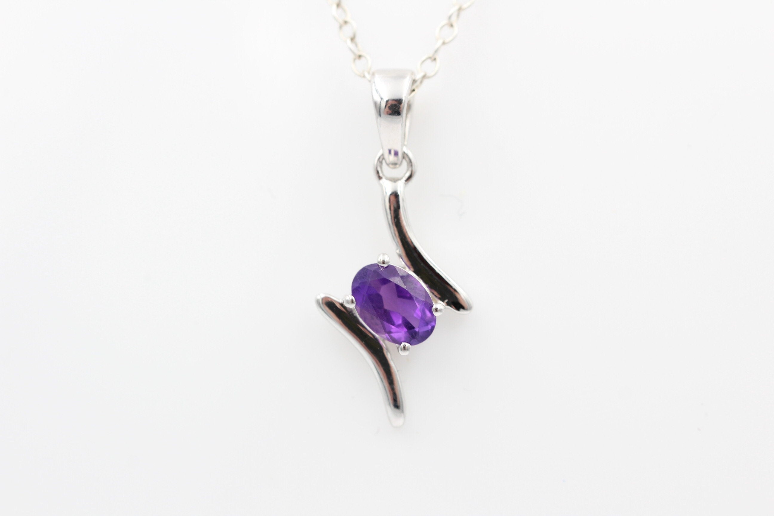 0,72 Carat afrikanischer Amethyst Anhänger 925 Silber aus Afrika