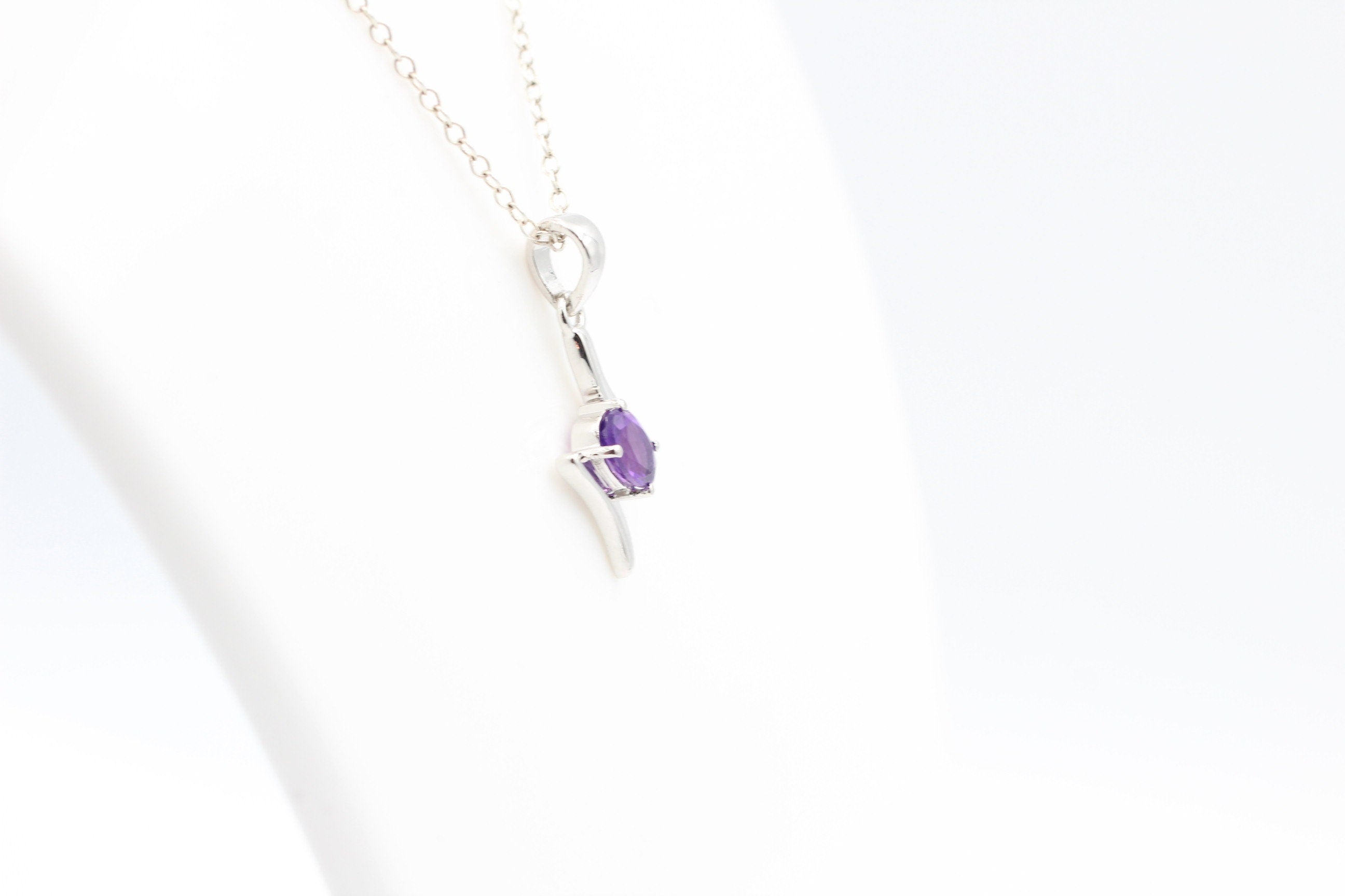 0,72 Carat afrikanischer Amethyst Anhänger 925 Silber aus Afrika