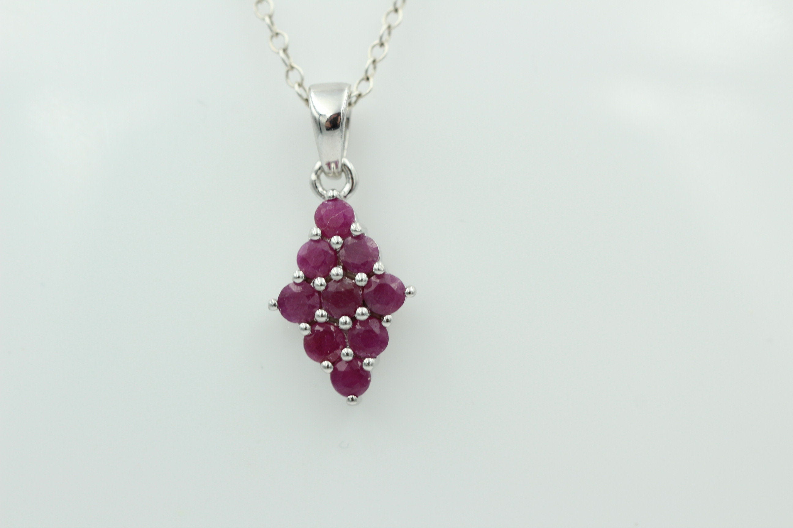 1,75 Cara Rubin Anhänger 925 Silber Collier Kette seltener Rubin Top Edel