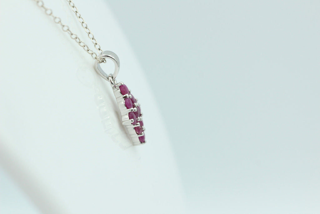 1,75 Cara Rubin Anhänger 925 Silber Collier Kette seltener Rubin Top Edel