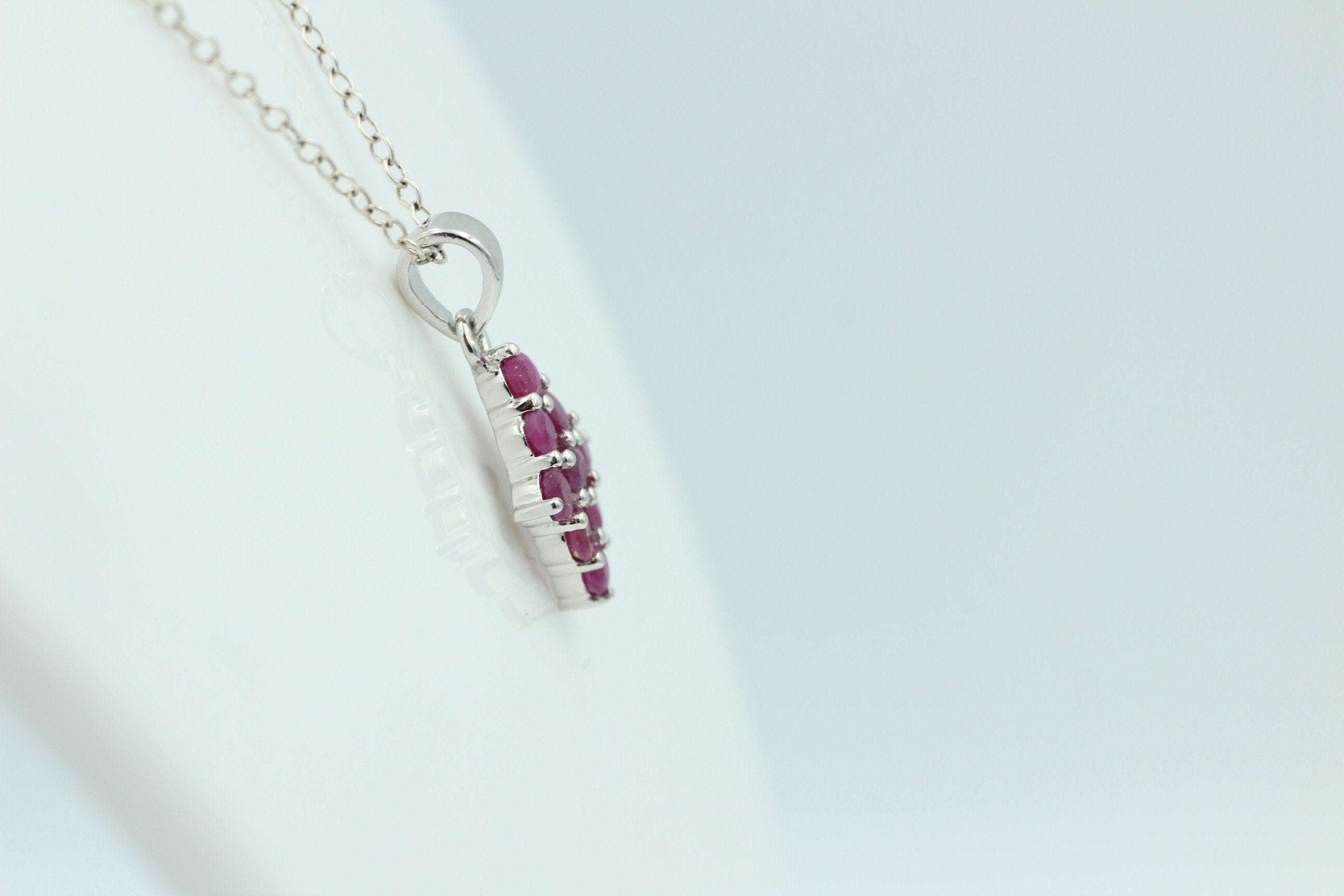 1,75 Cara Rubin Anhänger 925 Silber Collier Kette seltener Rubin Top Edel