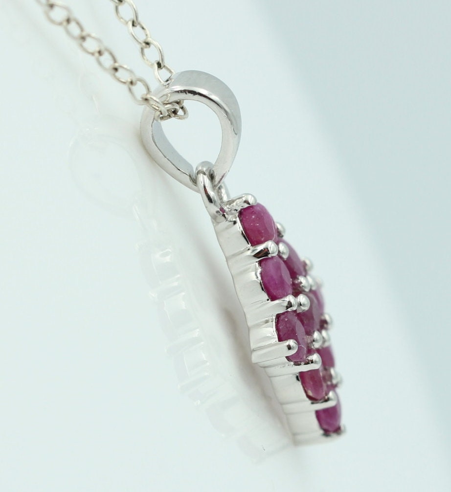 1,75 Cara Rubin Anhänger 925 Silber Collier Kette seltener Rubin Top Edel