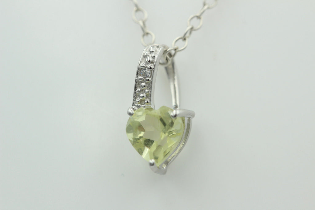0,62 Carat Lemon Topas Herz Anhänger 925 Silber  Linomen Topas Topf