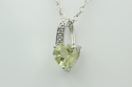 0,62 Carat Lemon Topas Herz Anhänger 925 Silber  Linomen Topas Topf