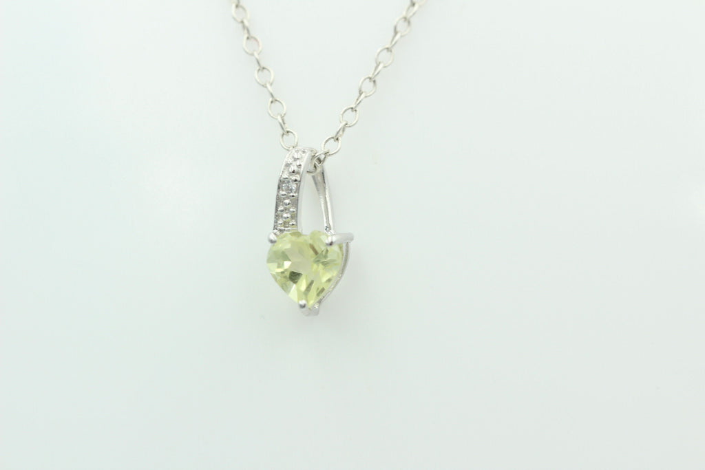 0,62 Carat Lemon Topas Herz Anhänger 925 Silber  Linomen Topas Topf