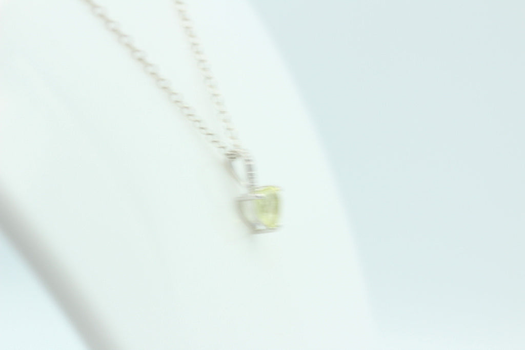0,62 Carat Lemon Topas Herz Anhänger 925 Silber  Linomen Topas Topf