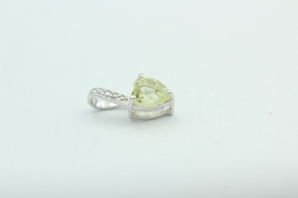 0,62 Carat Lemon Topas Herz Anhänger 925 Silber  Linomen Topas Topf