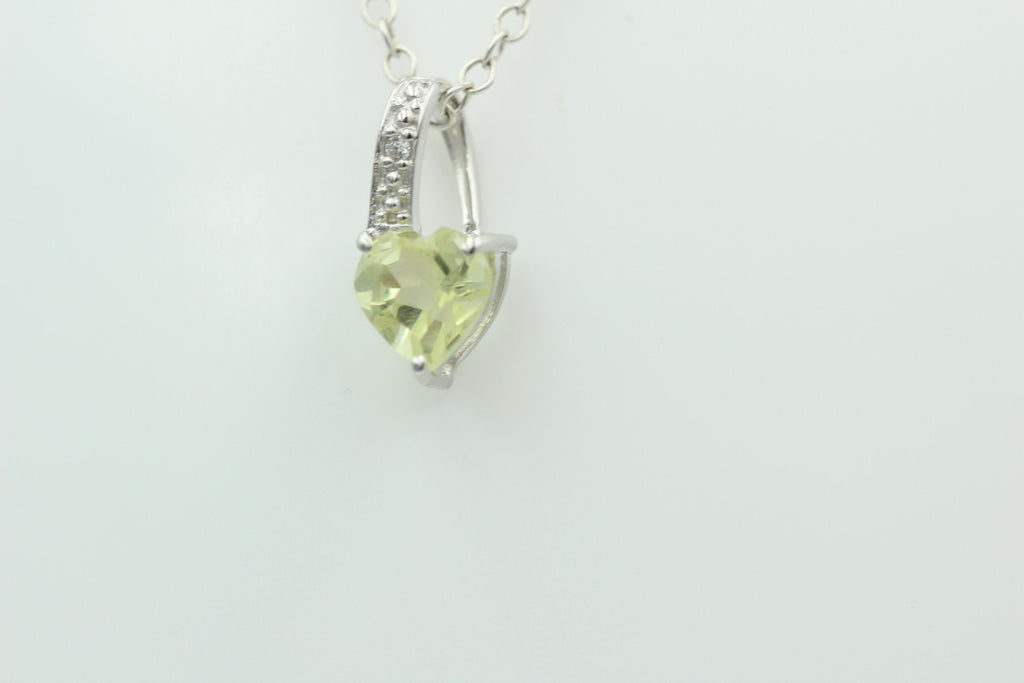 0,62 Carat Lemon Topas Herz Anhänger 925 Silber  Linomen Topas Topf