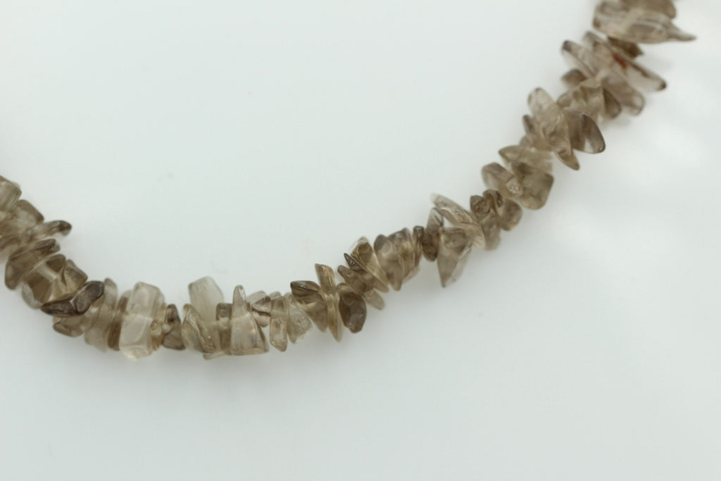 39 Carat Rauchquarz Collier Kette Splitterkette 925 Sterling Silber Top