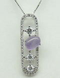 Edler 0,8 Carat Amethyst Anhänger 925 Silber Cabochon mit Zirkonia