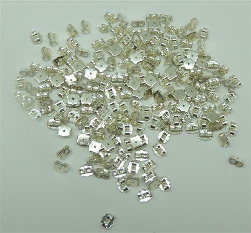 2 Ohrflügel, Ohrmutter, Ersatzteil, fü Ohrstecker , 6 mm, Silber 925