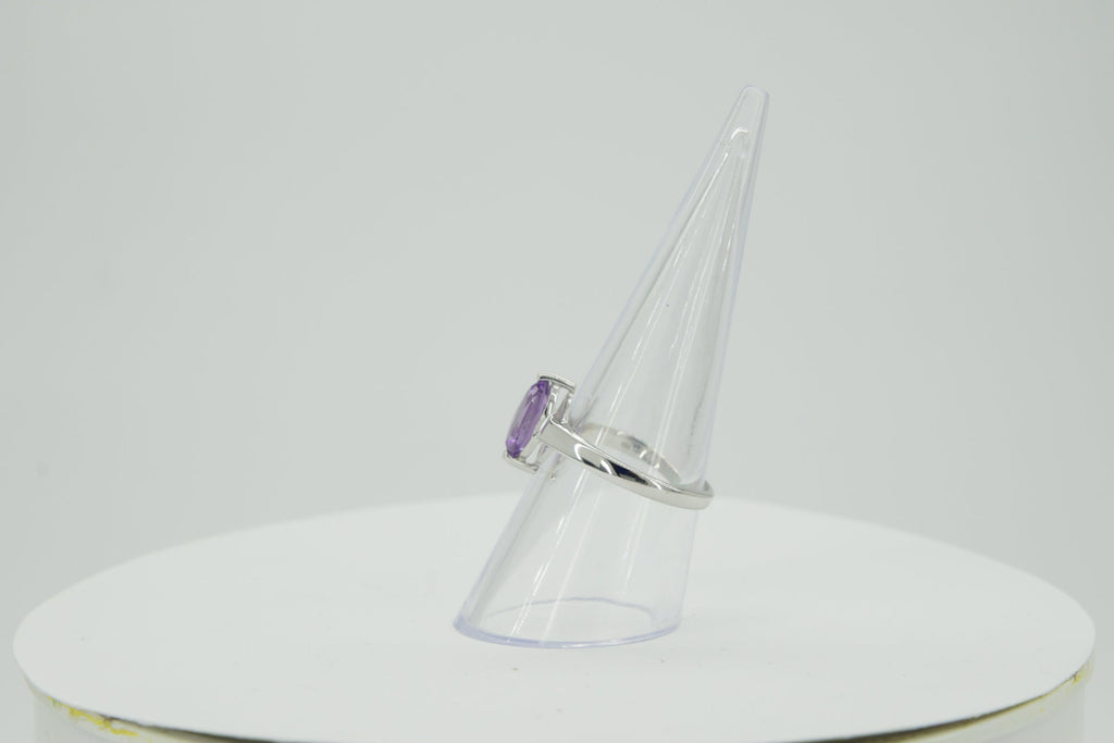 0,83 Carat Amethyst Ring 925 Silber violetter Edelstein 58 / 8 /18,5