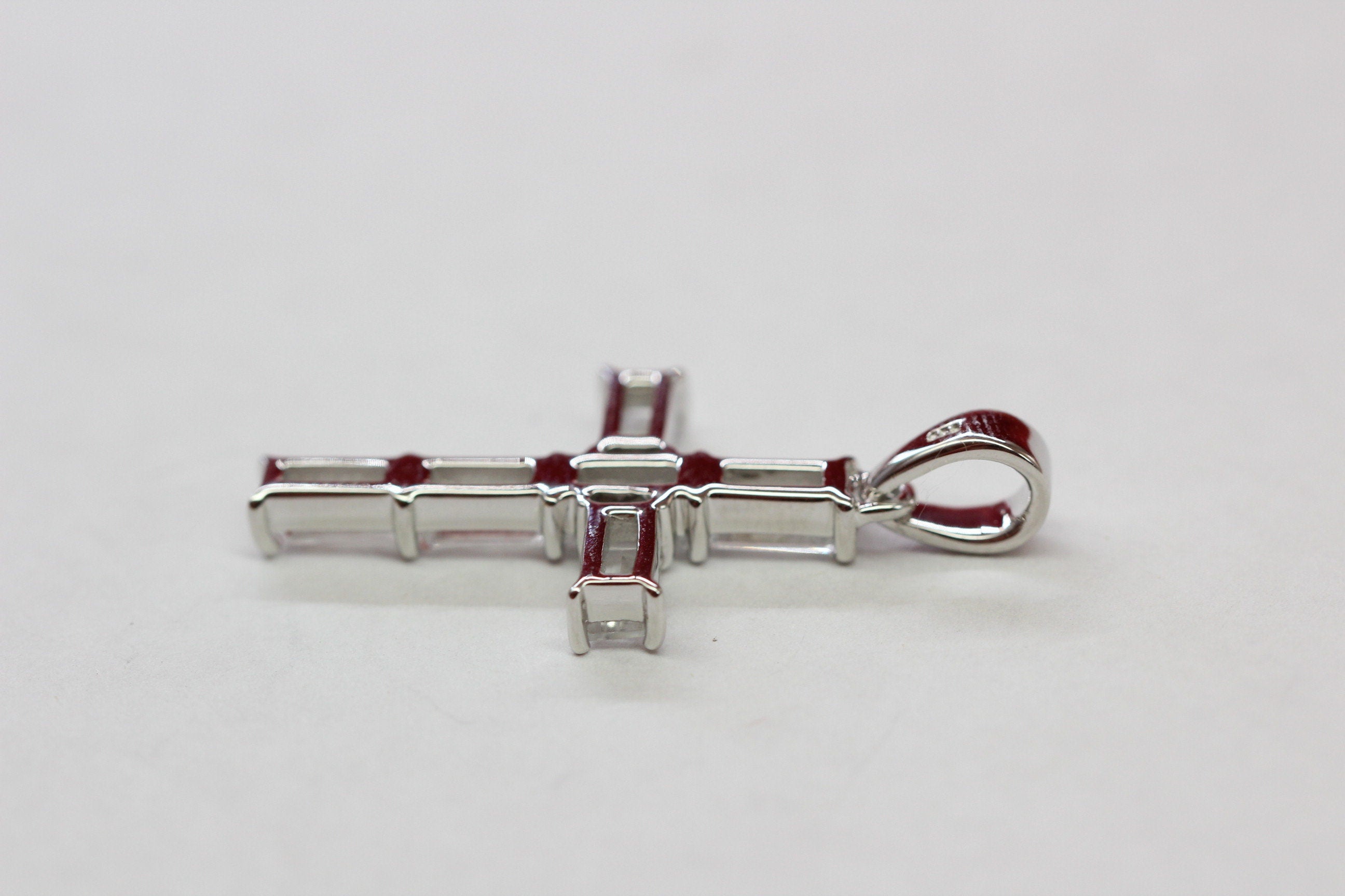 Edler  2,5 Carat weisstopas Kreuz Anhanger 925 Silber Collier Kette weisser Topas