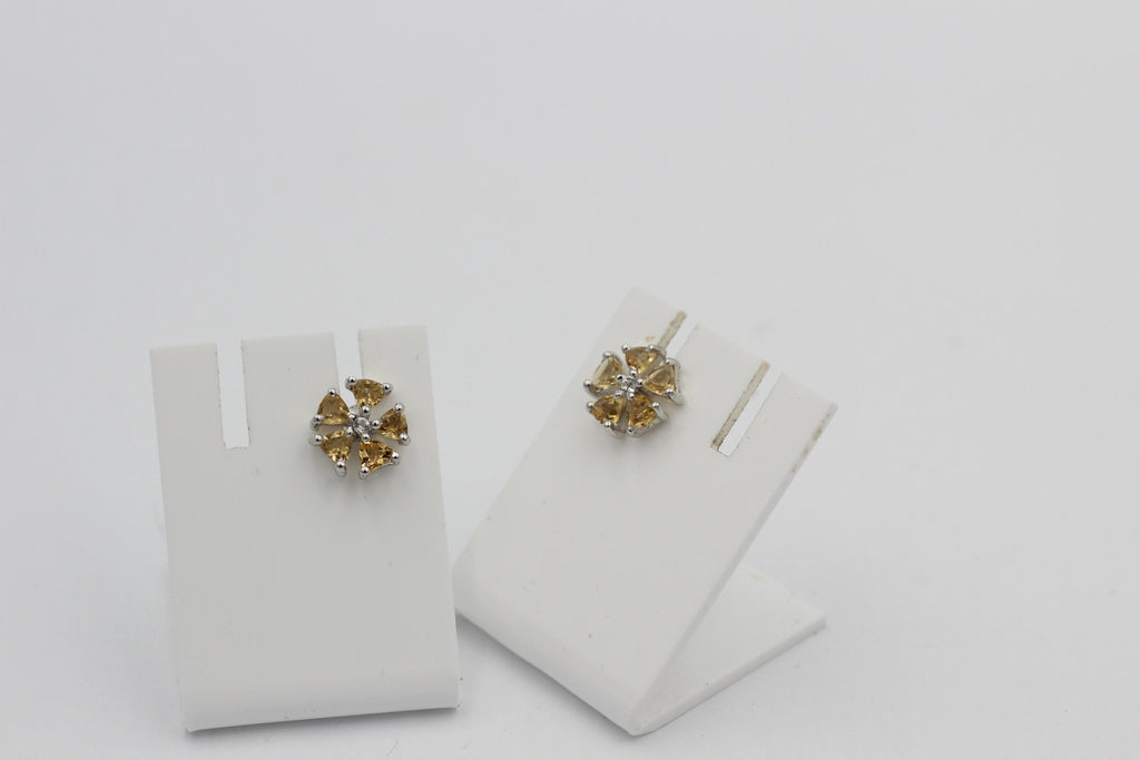 Edle 1,47 Carat Citrin Ohrstecker 925  Silber Ohrschmuck goldgelber Citrin top