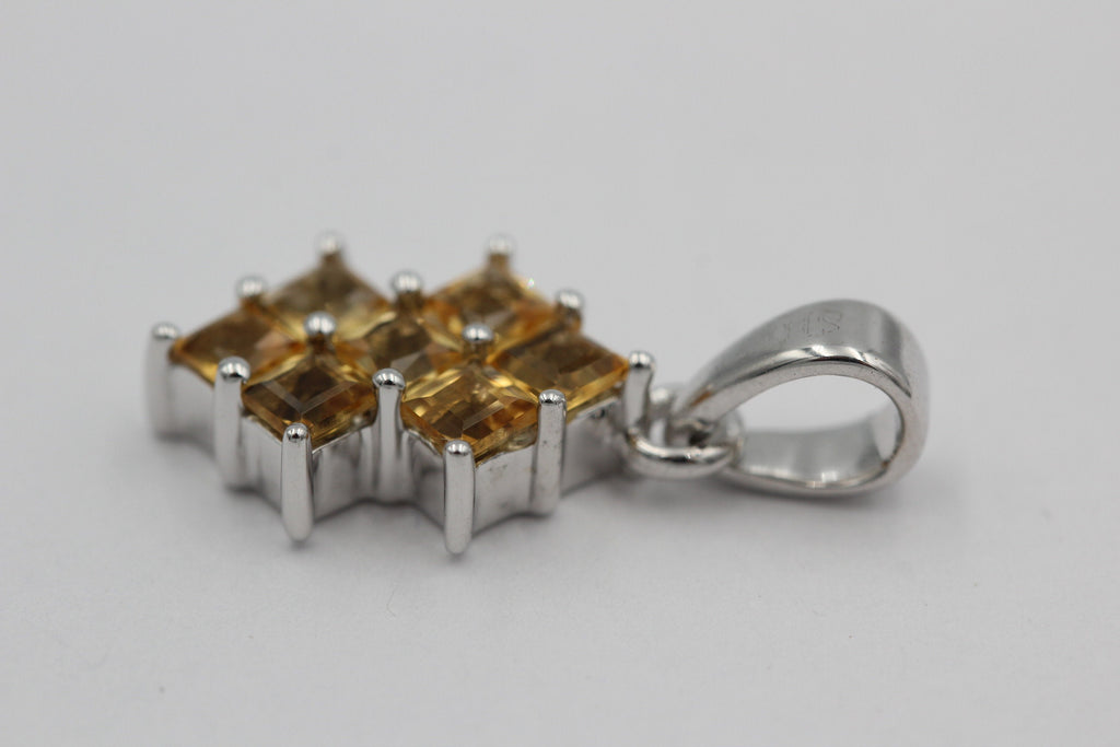 Echter Citrin Silberanhänger 925, Goldener Edelstein Schmuck, Gelbe Kristall Kette, Elegantes Design, 1,9 ct Unikat, Geschenk zum Geburtstag