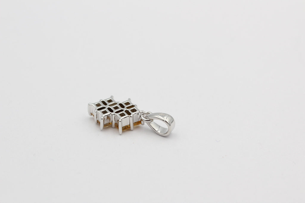 Echter Citrin Silberanhänger 925, Goldener Edelstein Schmuck, Gelbe Kristall Kette, Elegantes Design, 1,9 ct Unikat, Geschenk zum Geburtstag