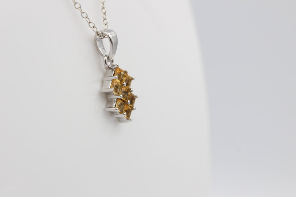 Echter Citrin Silberanhänger 925, Goldener Edelstein Schmuck, Gelbe Kristall Kette, Elegantes Design, 1,9 ct Unikat, Geschenk zum Geburtstag