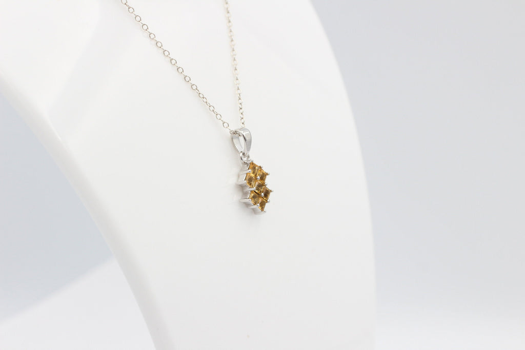 Echter Citrin Silberanhänger 925, Goldener Edelstein Schmuck, Gelbe Kristall Kette, Elegantes Design, 1,9 ct Unikat, Geschenk zum Geburtstag