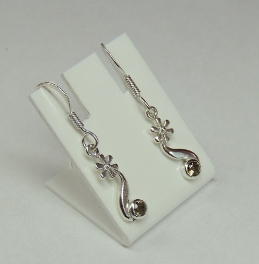 Edle 0,22 Carat Rauchtopas Ohrhaken 925 Silber Ohrhangen Rauchquarz Ohrschmuck