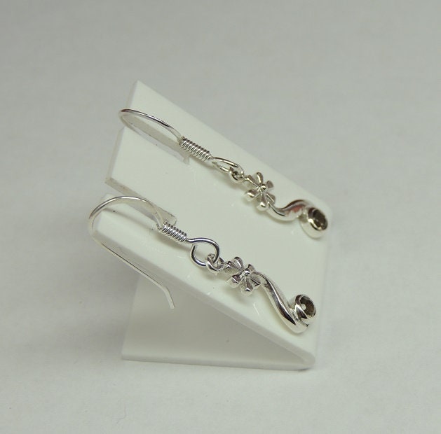 Edle 0,22 Carat Rauchtopas Ohrhaken 925 Silber Ohrhangen Rauchquarz Ohrschmuck