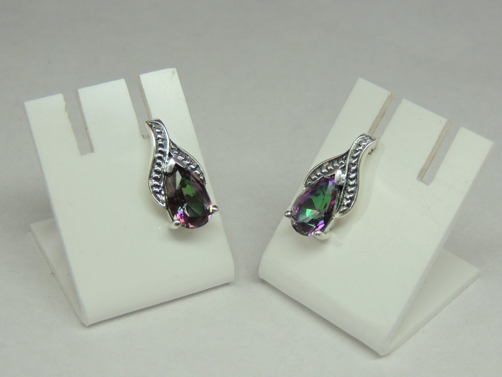 Edle 3 Carat Mystic Topas Ohrstecker, Ohrring, 925 Silber Mystiktopas Top Edel