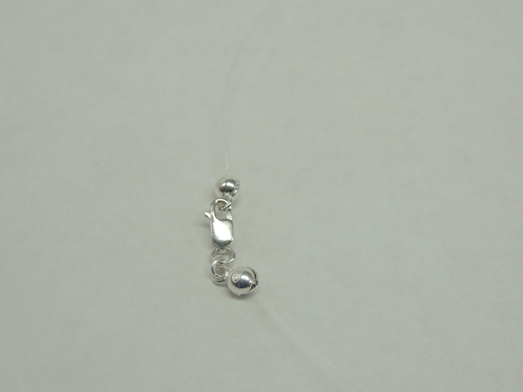 2,0 Carat Concave Schliff Honid Quarz Collier schwebender Stein 925 Silber ca 49 cm
