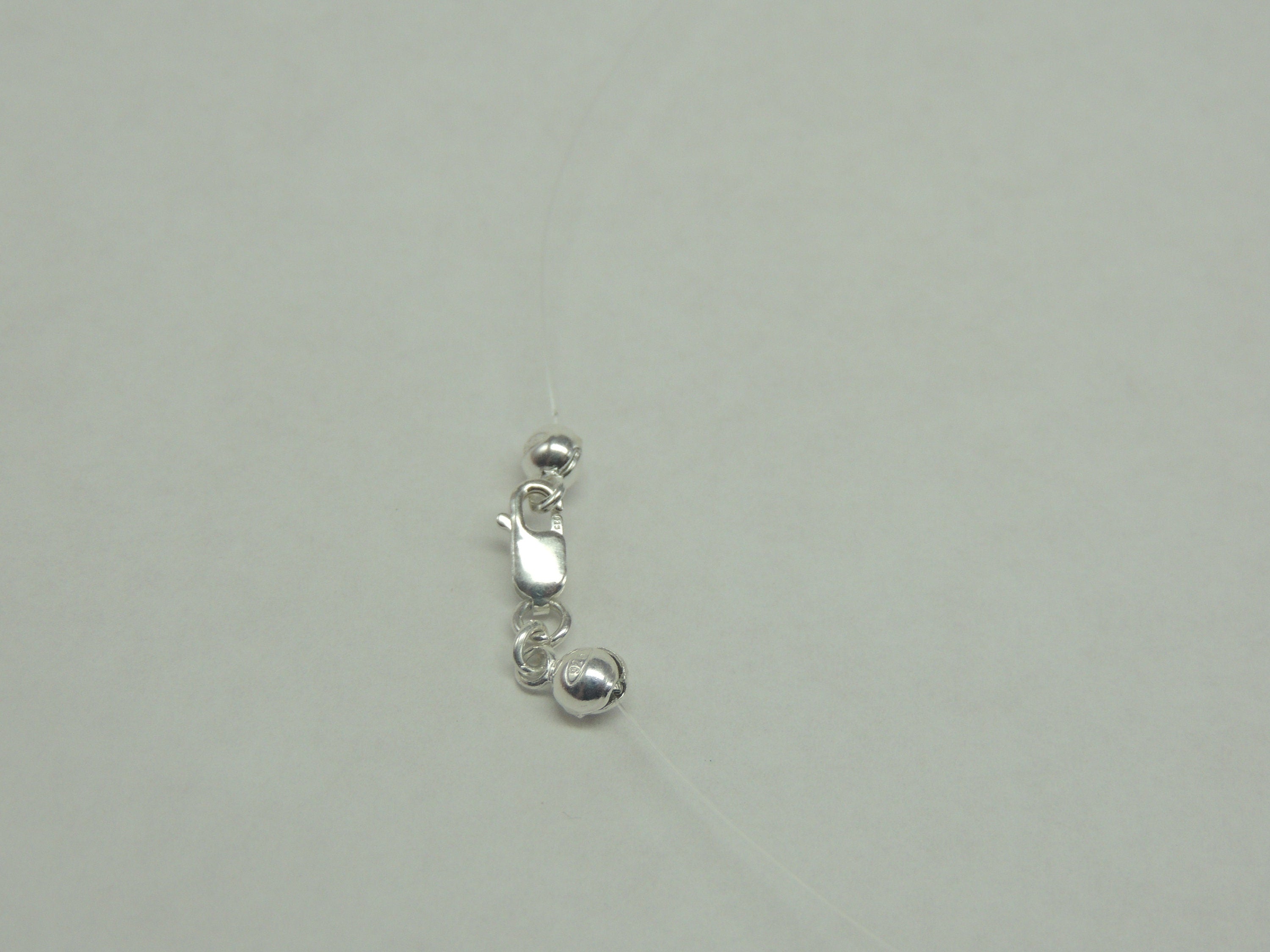 2,0 Carat Concave Schliff Honid Quarz Collier schwebender Stein 925 Silber ca 49 cm