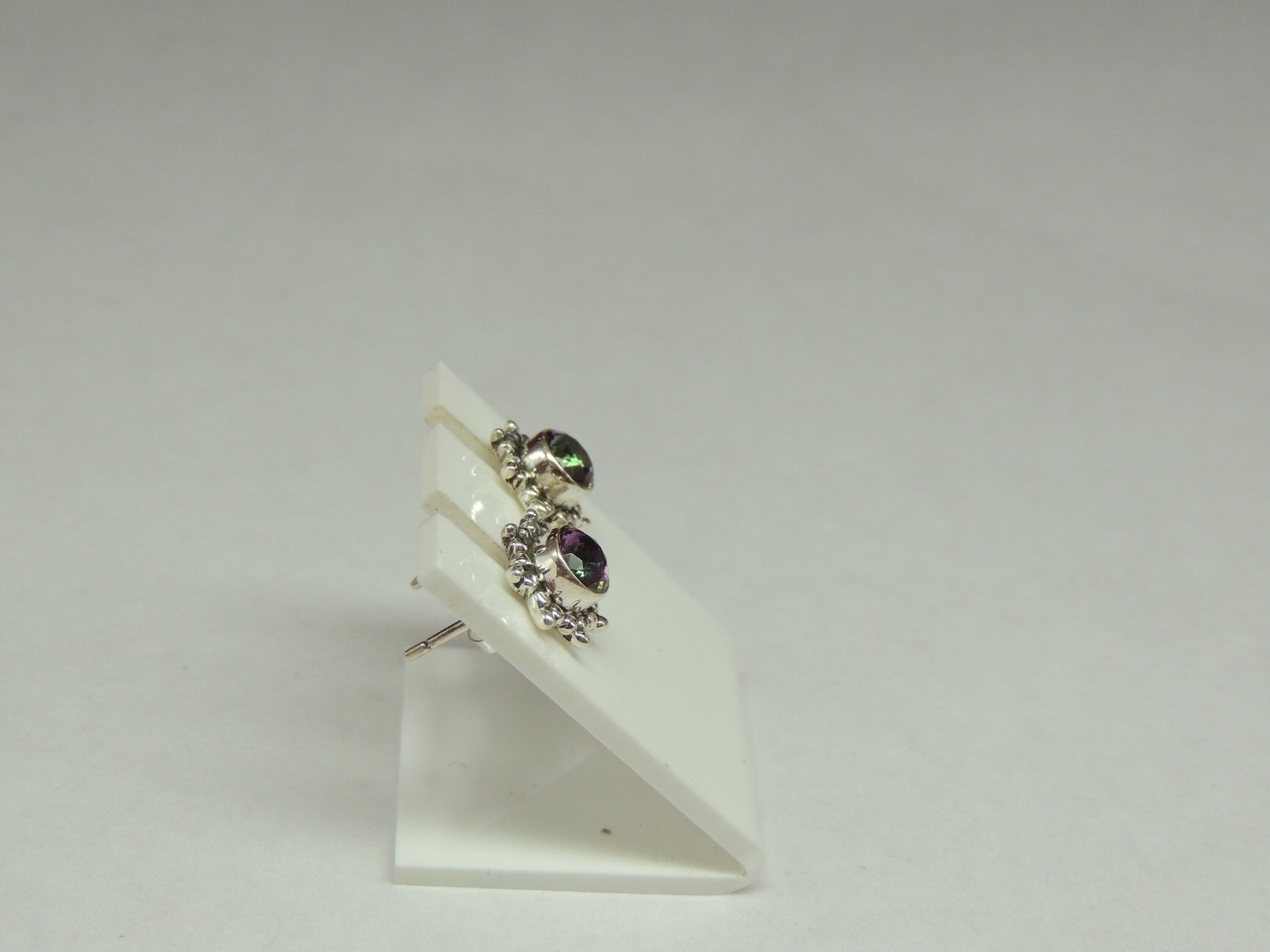 Edler 0,95 Carat Mystik Topas Ohrstecker 925 Silber Ohrring Ohrschmuck