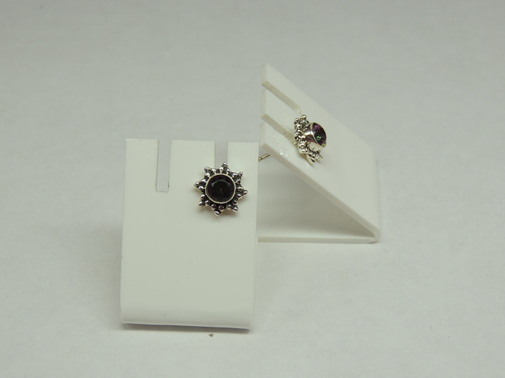 Edler 0,95 Carat Mystik Topas Ohrstecker 925 Silber Ohrring Ohrschmuck